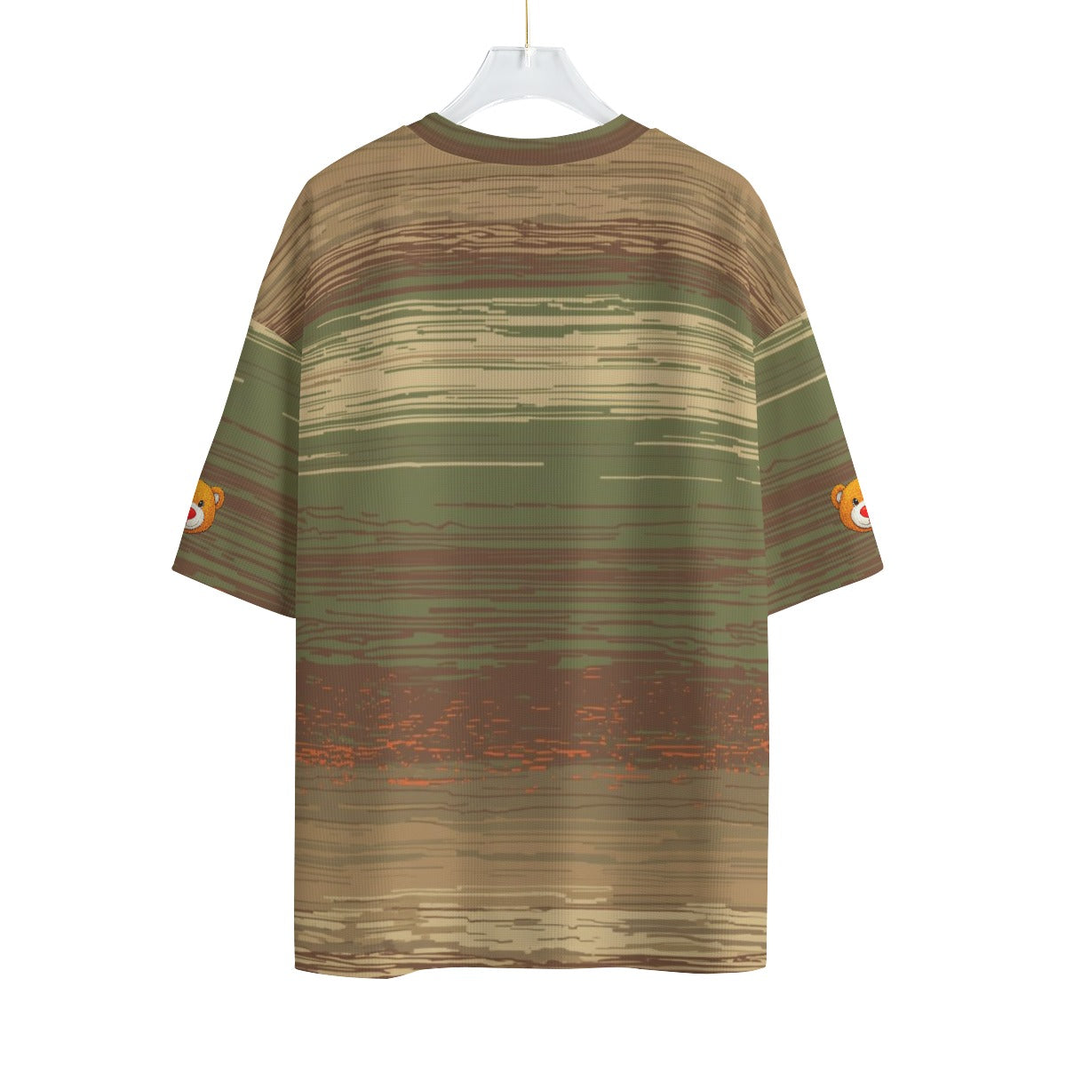 Gilded Terrain Stripe — Ember Horizon Drop Shoulder T-Shirt