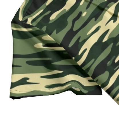 Camo Print Short Sleeve Button Down Shirt (CAMO12)