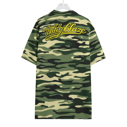 Camo Print Short Sleeve Button Down Shirt (CAMO12)