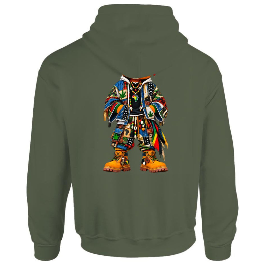 Shop the Teddy Blaze Boho Signature Hooded Jumper, a unisex 8 oz. cotton-blend hoodie featuring signature AfroBohemian artwork printed front and back.