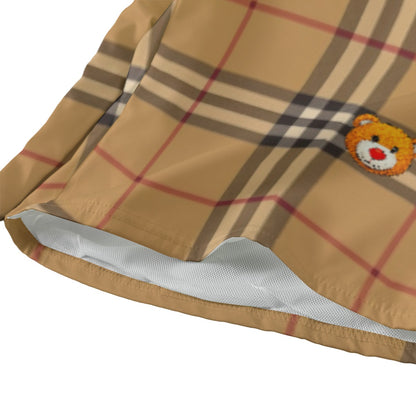 Gilded Brownstone Check Beach Shorts