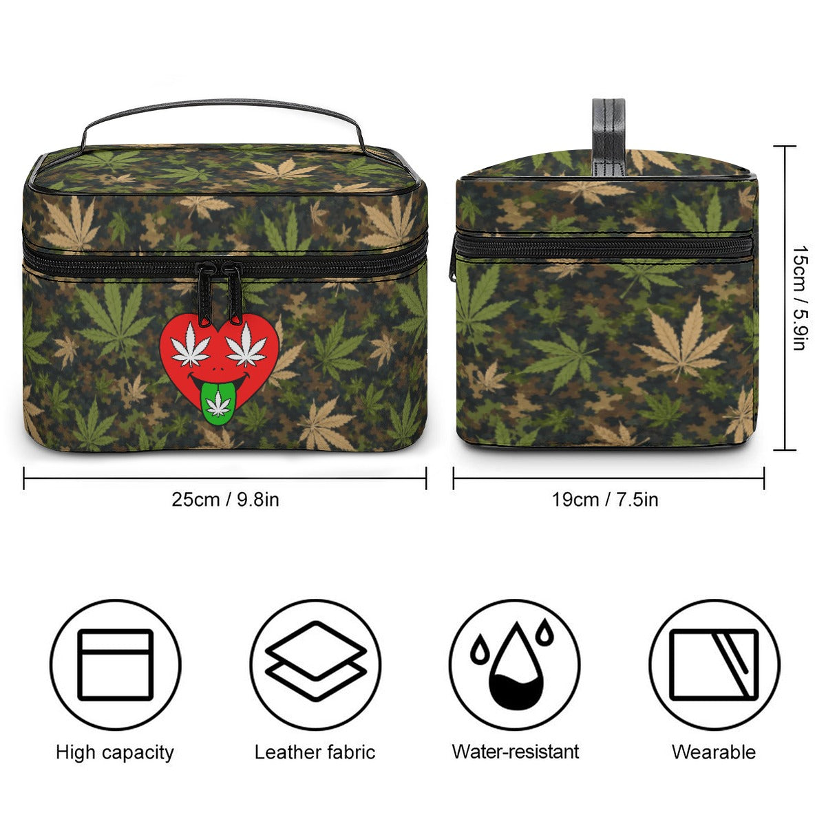Hazehead CannaCamo Leatherette Toiletry Bag (Imported) | THE STASH