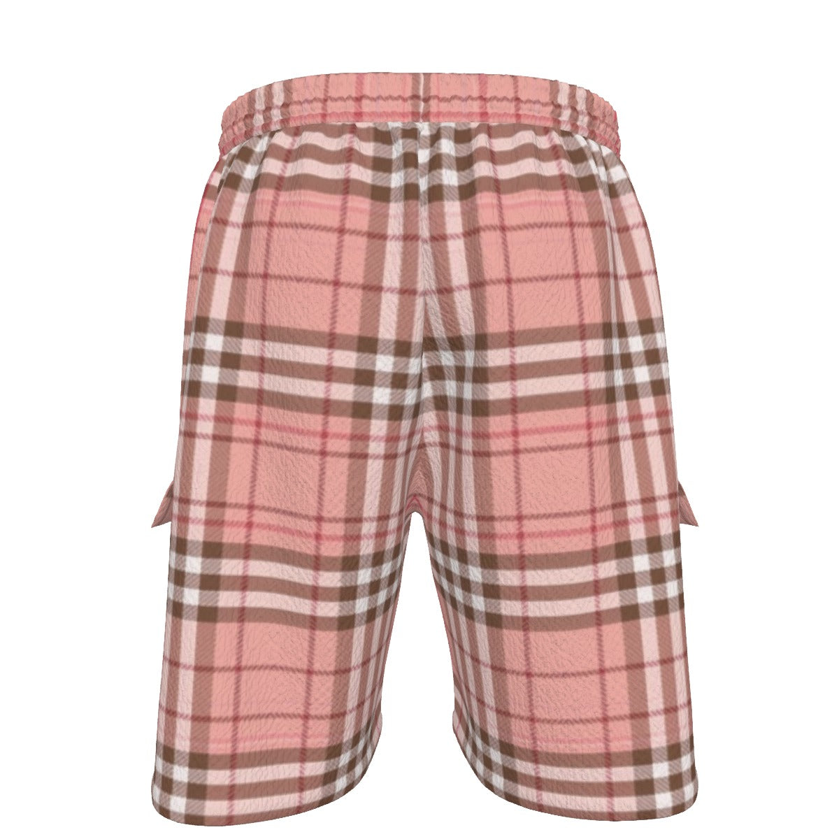 Gilded Brownstone Check — Uptown Blush Drawstring Cargo Shorts