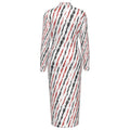 Shop the Colorado Lightning Reversible Turtleneck Zip Dress by Ella Adire. Heavyweight 210g/m² stretch bodycon midi dress featuring crimson and onyx feather strokes.