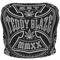 Shop the DaCruz Bandana Top by Teddy Blaze. Strapless tube crop top in a 190g/m² stretch blend featuring custom crest graphics and paisley bandana motifs.