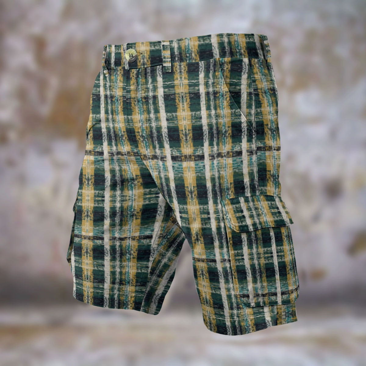 Naija Plaid Dandy Duck Cloth Cargo Shorts | J’OUVERT MEN