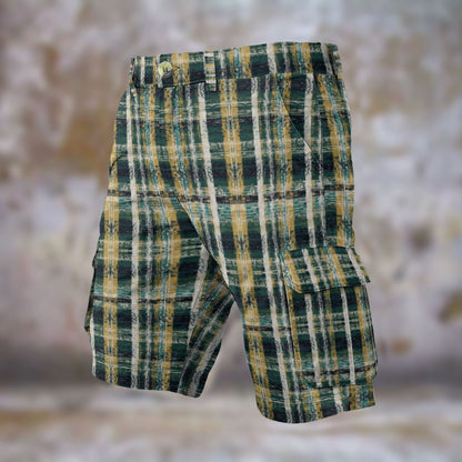 Naija Plaid Dandy Duck Cloth Cargo Shorts | J’OUVERT MEN