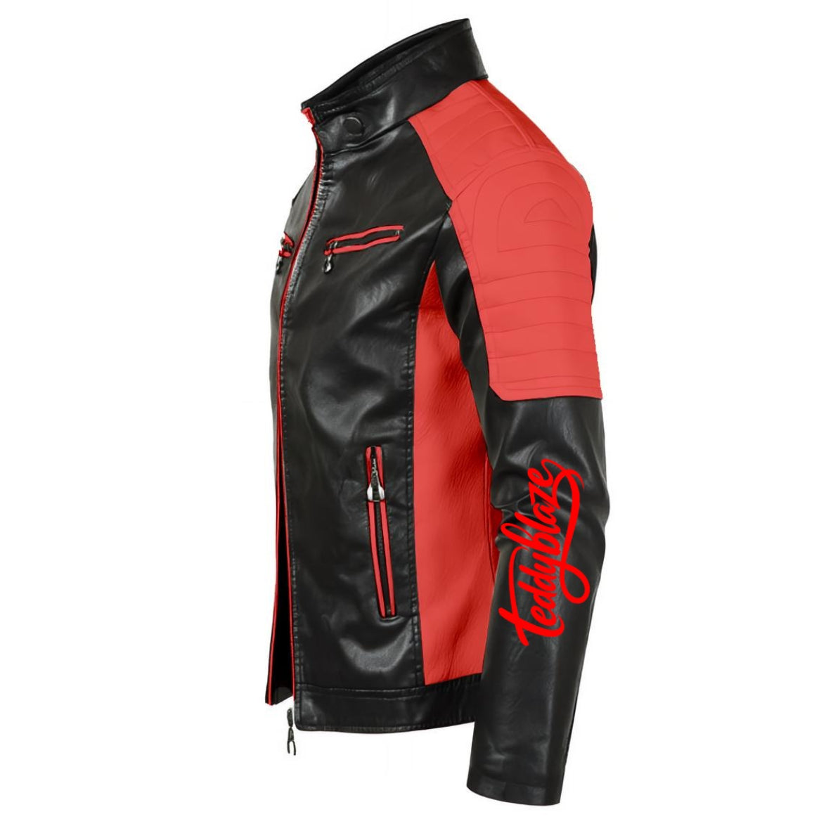 Shop the Signature Sin City Moto Jacket by Teddy Blaze. Black & red PU leather moto jacket featuring ornate Sin City back crest from HIGH ROLLERS OUTERWEAR.