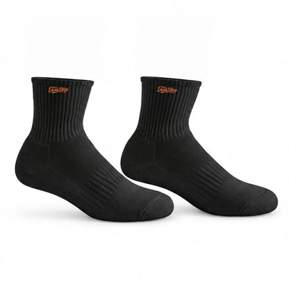 Embroidered Signature Cotton Quarter Socks | DELANCEY