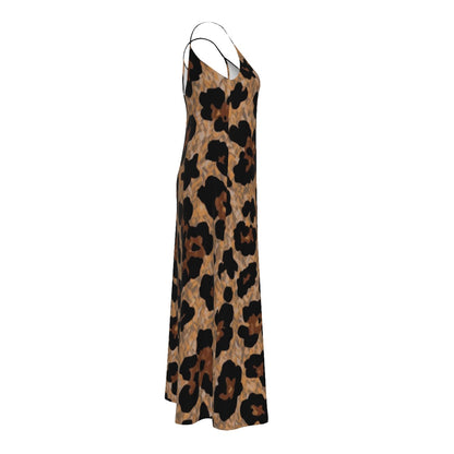 Gilded Safari Jersey — Alley Roar Sling Dress w/ Pockets