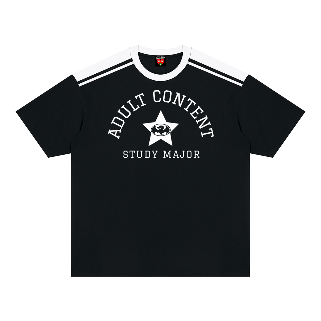 Adult Content Color Block Cotton Tee | EMPORIUM