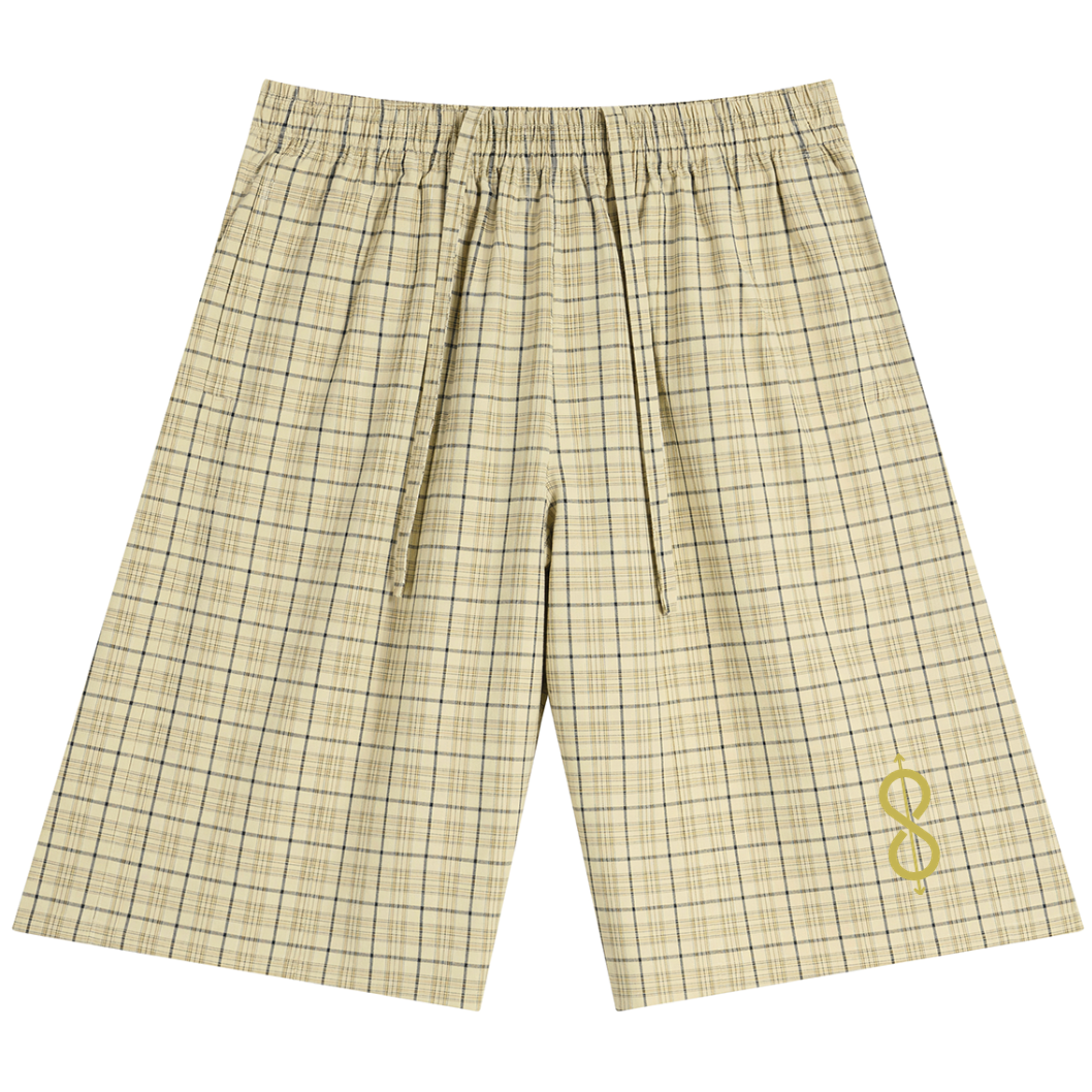 81C Plaid Wide Leg Shorts | Teddy Azure