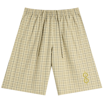 81C Plaid Wide Leg Shorts | Teddy Azure