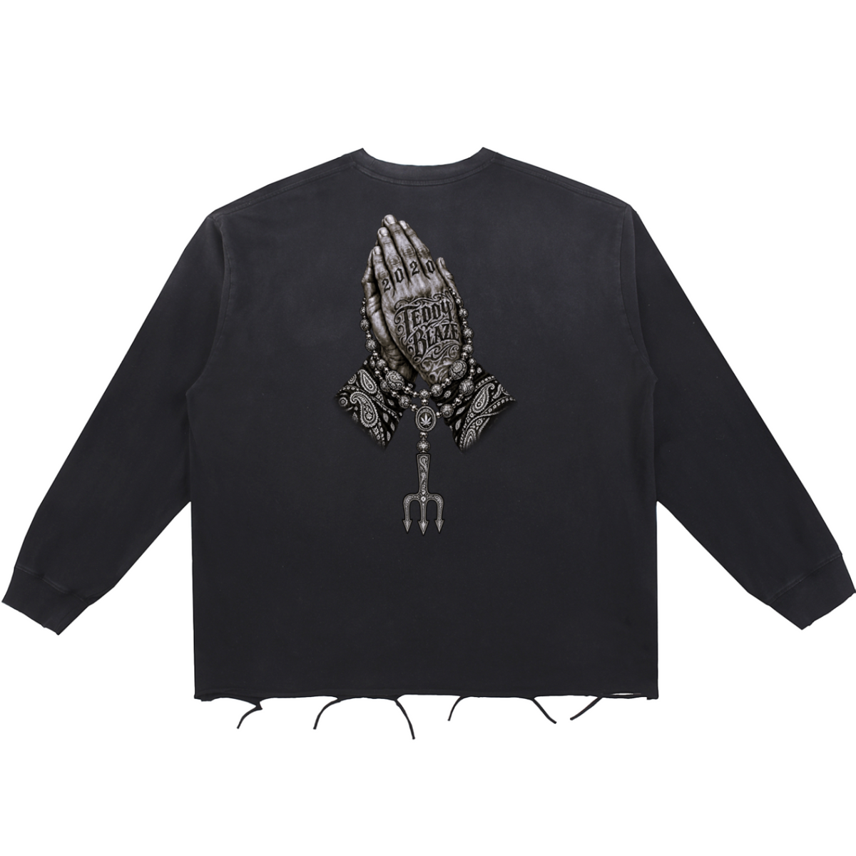 Sin City Snow Wash Raw Edge Cotton Jumper