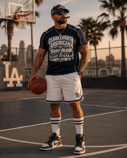 CONTRAST STITCH AMERICANA FITTED TEE