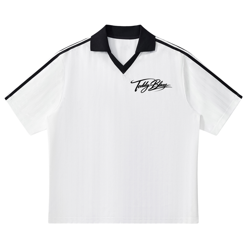 Signature Contrast Collar Striped Soccer Jersey