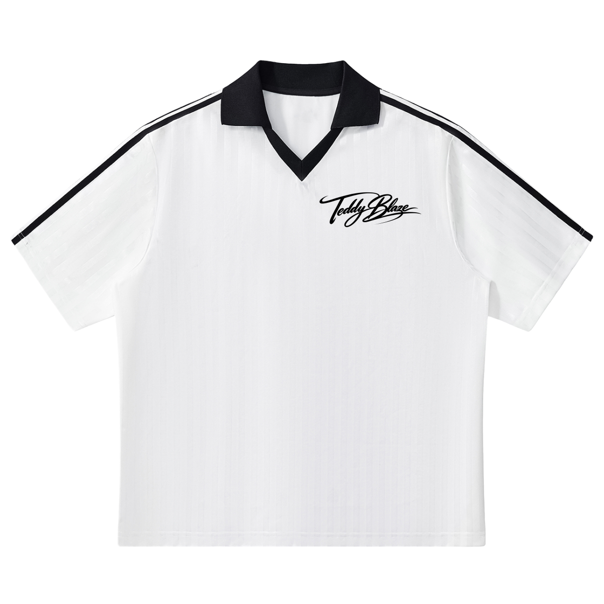 Signature Contrast Collar Striped Soccer Jersey