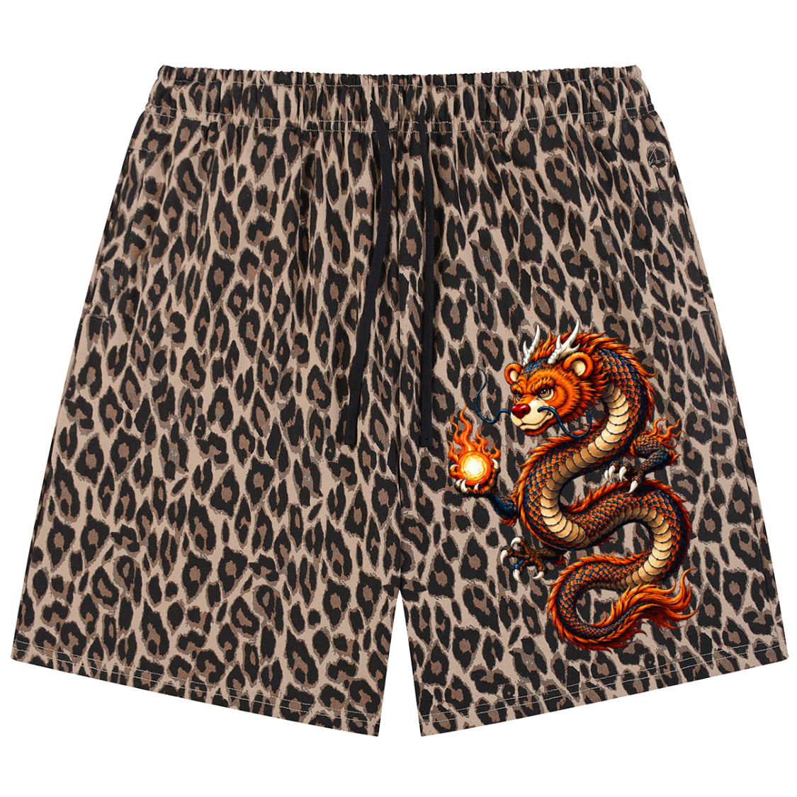 SDB Dragon Leopard Print Shorts | AFRO ANIME