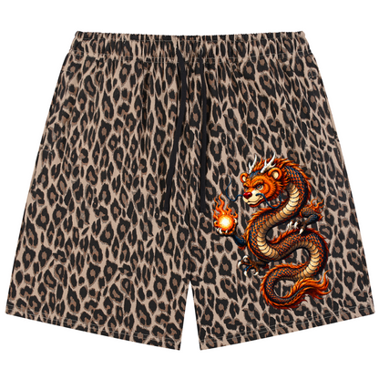 SDB Dragon Leopard Print Shorts | AFRO ANIME