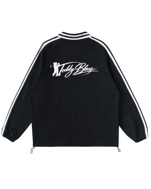 Shop the Iron + Ivy Signature 69 Contrast Trim Long Cotton Polo by Teddy Blaze. Onyx black 380 GSM cotton long-sleeve polo with 69 botanical chest graphic and golf bear back logo.