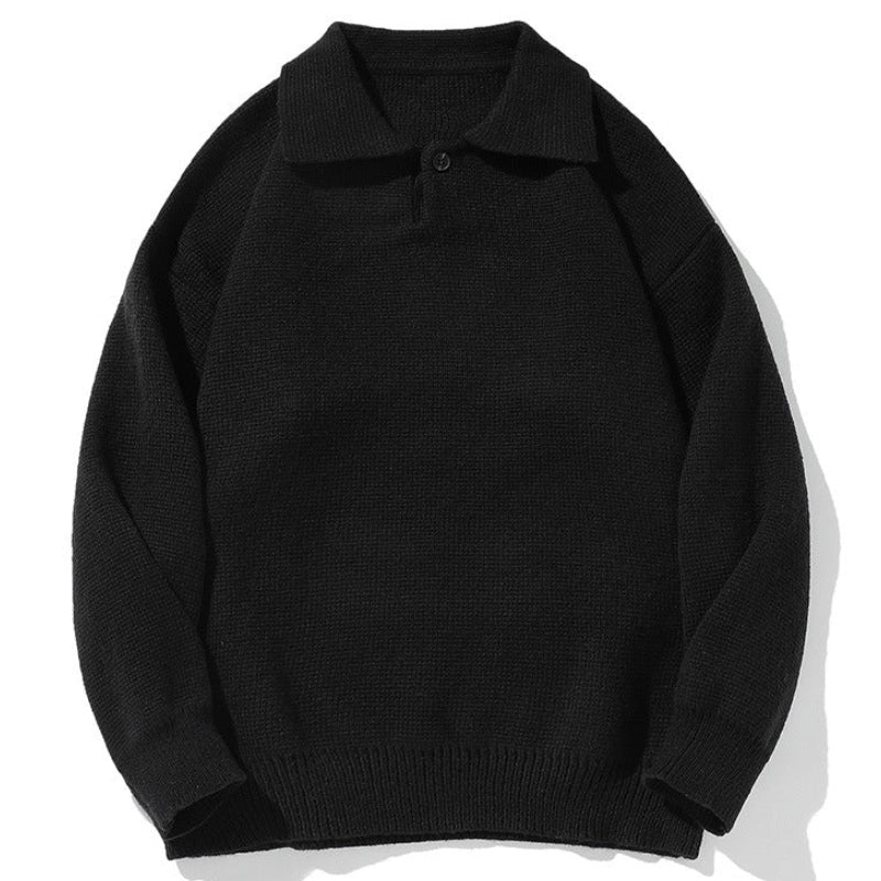 Shop the Iron + Ivy Loose Fit Polo Collar Knit Sweater by Teddy Blaze. Heavyweight textured knit pullover featuring a turn-down polo collar and single button placket.