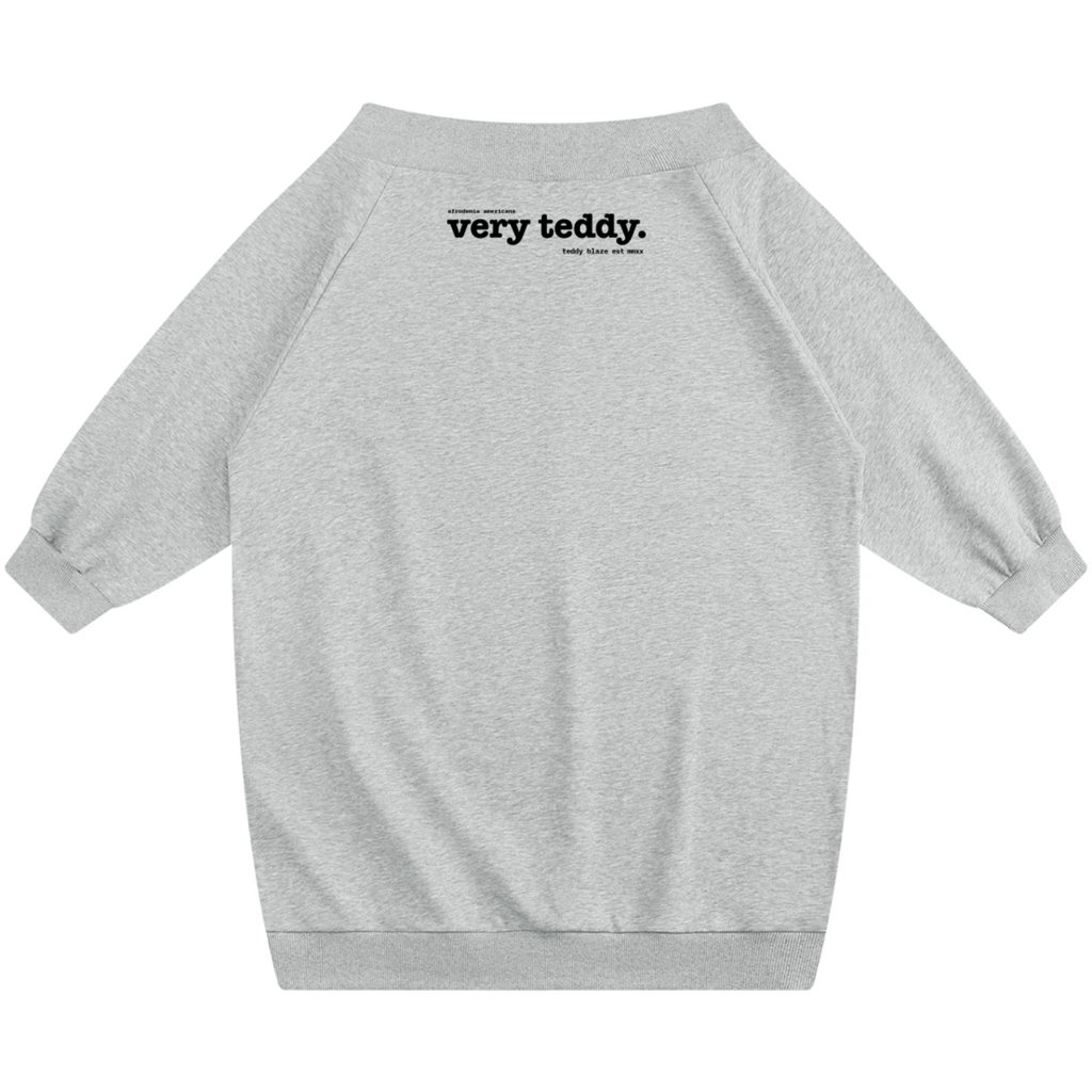Shop the Teddy Blaze Afrodemia Americana Off-the-Shoulder Dress, a relaxed cotton-blend sweatshirt dress featuring signature Afrodemia artwork and VERY TEDDY house branding.