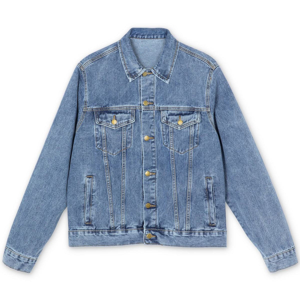 Teddy Blaze Source Code Trucker Jacket | Classic Blue Denim Outerwear Jacket