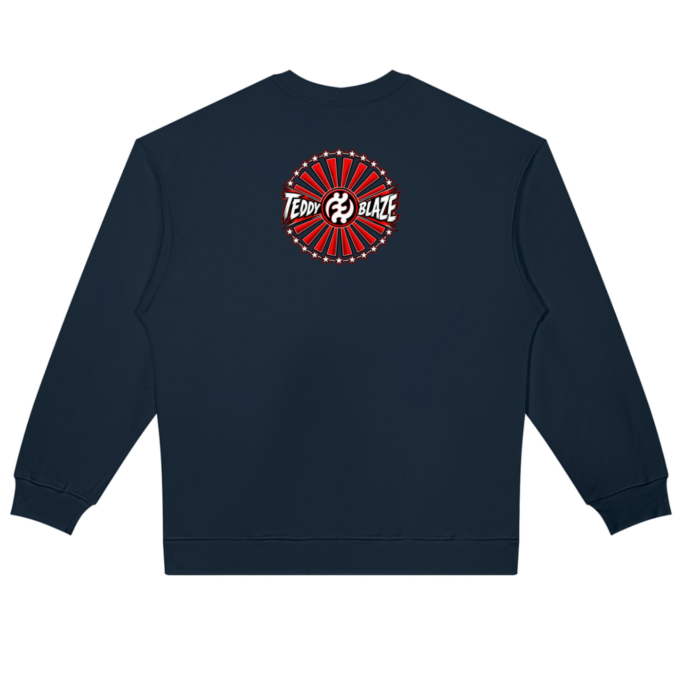 Meet the Teddy Blaze Brand Rising Jumper, a heavyweight cotton-rich unisex sweatshirt featuring Teddy Blaze Samurai artwork and the signature Brand Rising emblem.