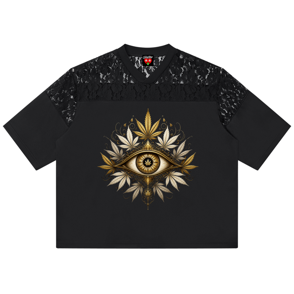 3rd Eye Lace Panel V-Neck Tee | VERY TEDDY