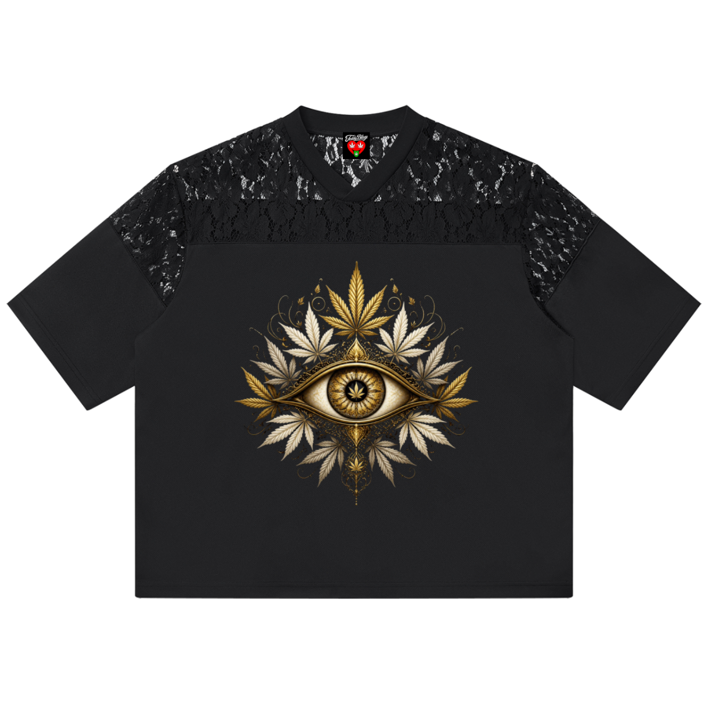 3rd Eye Lace Panel V-Neck Tee | VERY TEDDY