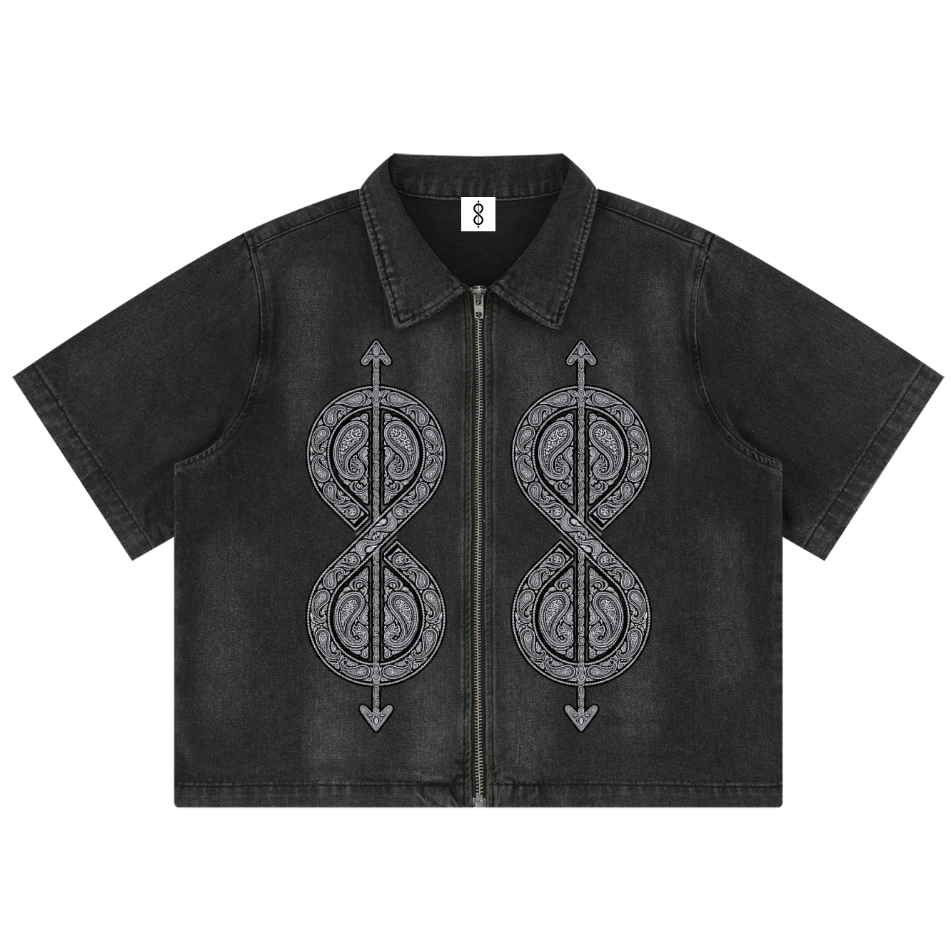 81C Vintage Washed Zip Up Camp Shirt | Da Heights