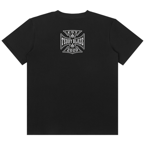 Shop the DaCruz Dragon Classic Tee by Teddy Blaze. 180 GSM cotton-spandex stretch tee featuring a botanical leaf dragon print and DaCruz cross back emblem from the TOPS line of The Mature Mocha Collection.
