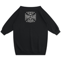 A black long-sleeve baby teepee sweatshirt with a white graphic print on the back reading 'EST. TEDDY BLAZE 2020' over crossed tools, shown on a plain white background.