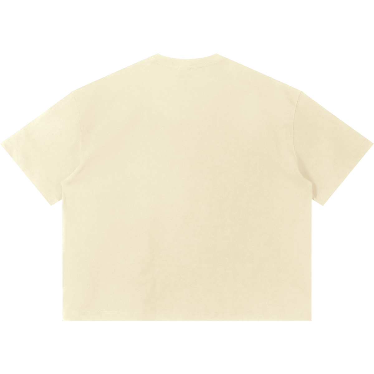 Shop the Signature Boxy Tee by Teddy Blaze. 220 GSM cotton-poly oversized drop-shoulder t-shirt with yellow script logo from TOPS BY TEDDY BLAZE.