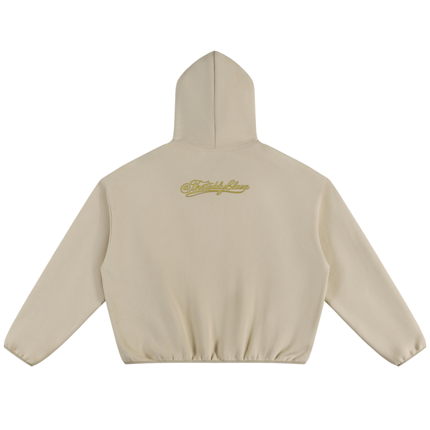 Shop the Signature Bearfather of Vegas Boxy Piping Detail Fleece Hooded Jumper by Teddy Blaze. 350 GSM sand fleece hoodie featuring contrast piping and brand personification The Bearfather.