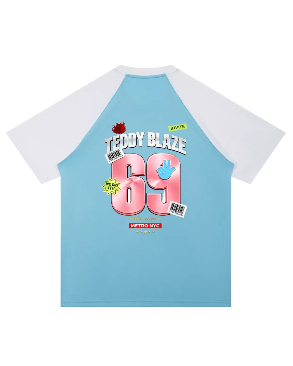 Contrast Raglan Sleeve Mesh T-Shirt