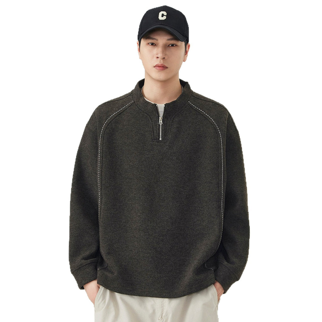 Savant Contrast Stitch Quarter-Zip Pullover
