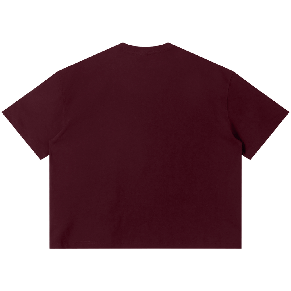 Shop the Teddy Blaze Boho Boxy Tee. 220 GSM cotton-poly oversized drop-shoulder t-shirt with boho bear graphic from TOPS BY TEDDY BLAZE.