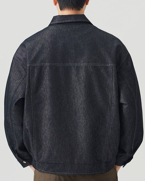 Black Denim Zip Jacket