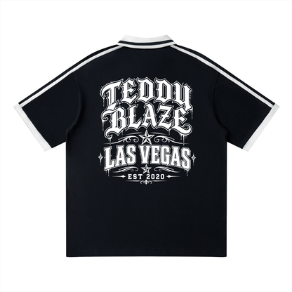 LAS VEGAS LOCK UP COLOR BLOCK CONTRAST PIPING GOLF SHIRT