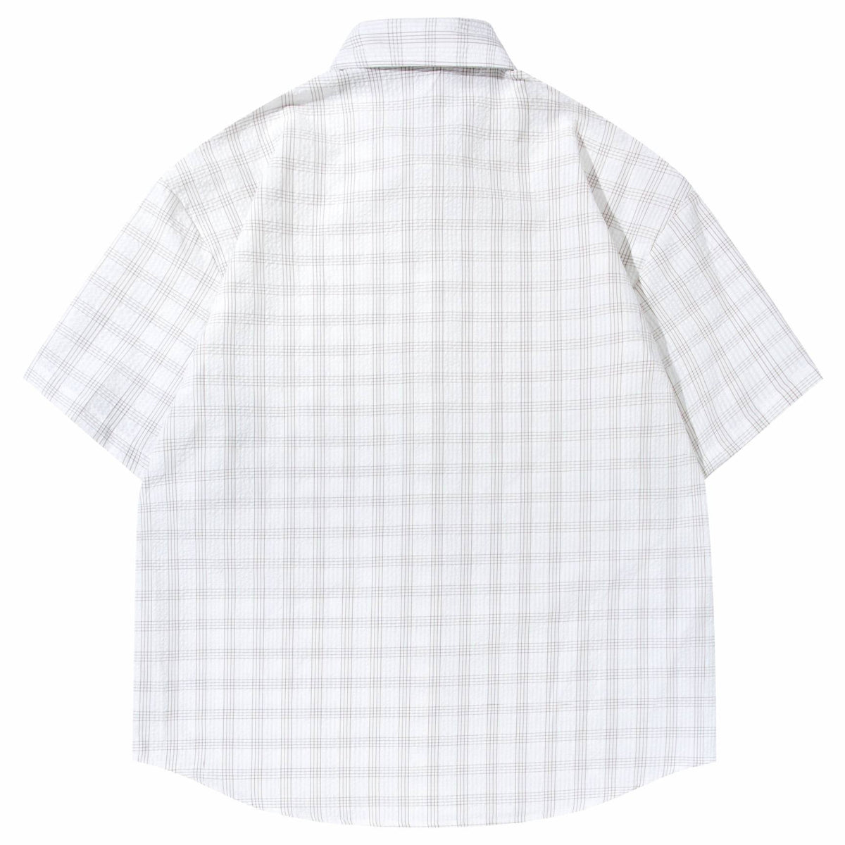 Shop the Iron + Ivy Short Sleeve Tattersall Plaid Shirt by Teddy Blaze. Oversized cotton-poly grid plaid button-down shirt with turn-down collar and chest pocket