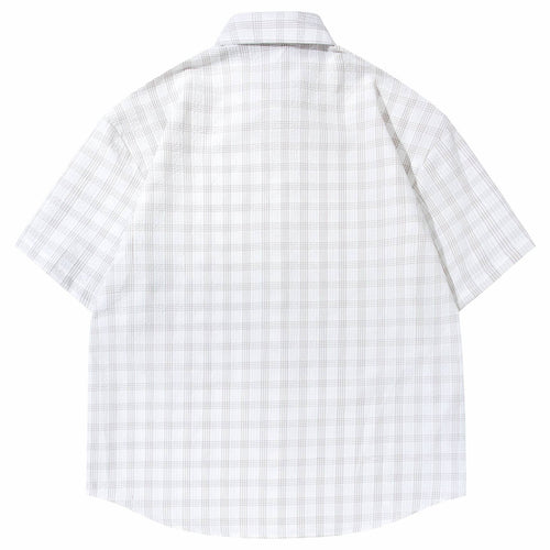 Shop the Iron + Ivy Short Sleeve Tattersall Plaid Shirt by Teddy Blaze. Oversized cotton-poly grid plaid button-down shirt with turn-down collar and chest pocket