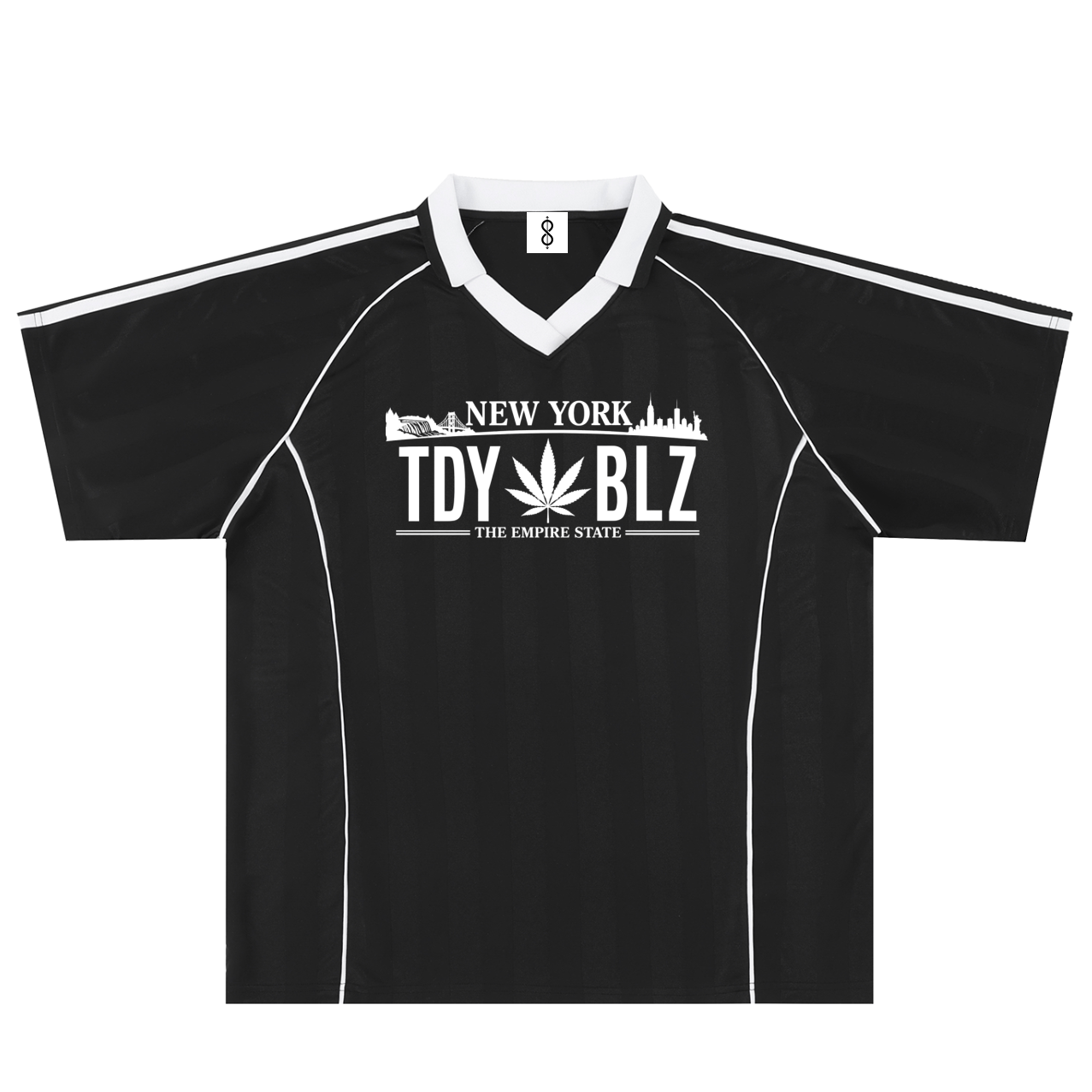 NYC Plate Shadow Stripe Contrast Collar Soccer Jersey | STONE AVE