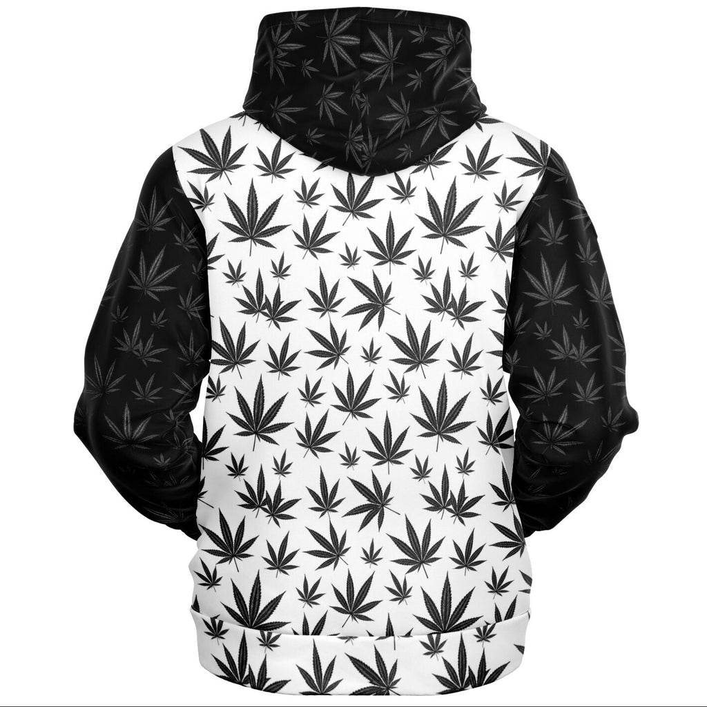 Shop the Kush Color Block Hooded Jumper by Teddy Blaze. Poly-spandex stretch hoodie with monochrome leaf color blocking & green script-lined hood from HIGH ROLLERS OUTERWEAR.