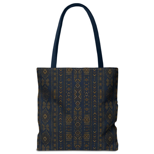 Carry more in the Teddy Blaze Mud of Indigo Grab + Go Bag, an 18" oversized tote featuring indigo mudcloth-inspired artwork, boxed corners and reinforced handles.