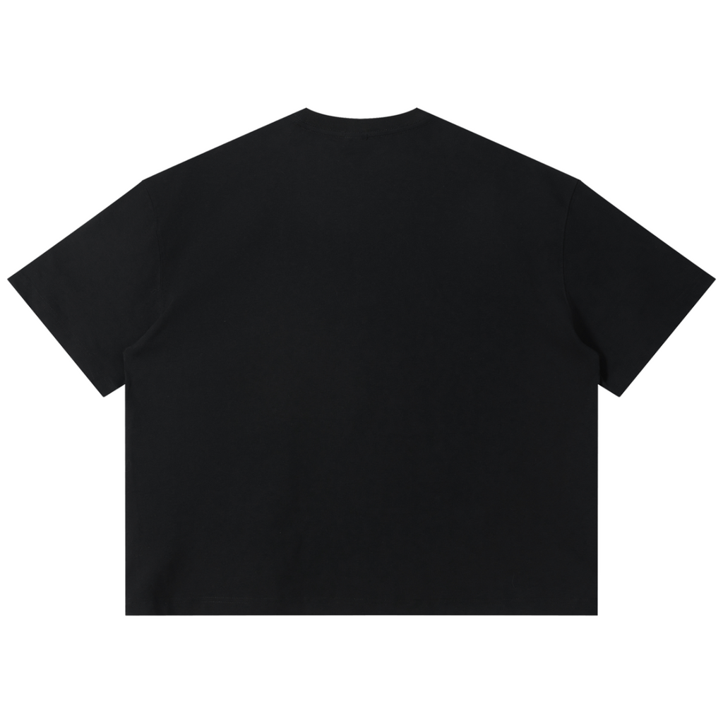 Shop the Team Dragon Boxy Tee by Teddy Blaze. 220 GSM cotton-poly oversized drop-shoulder t-shirt with samurai dragon graphic from TOPS BY TEDDY BLAZE.