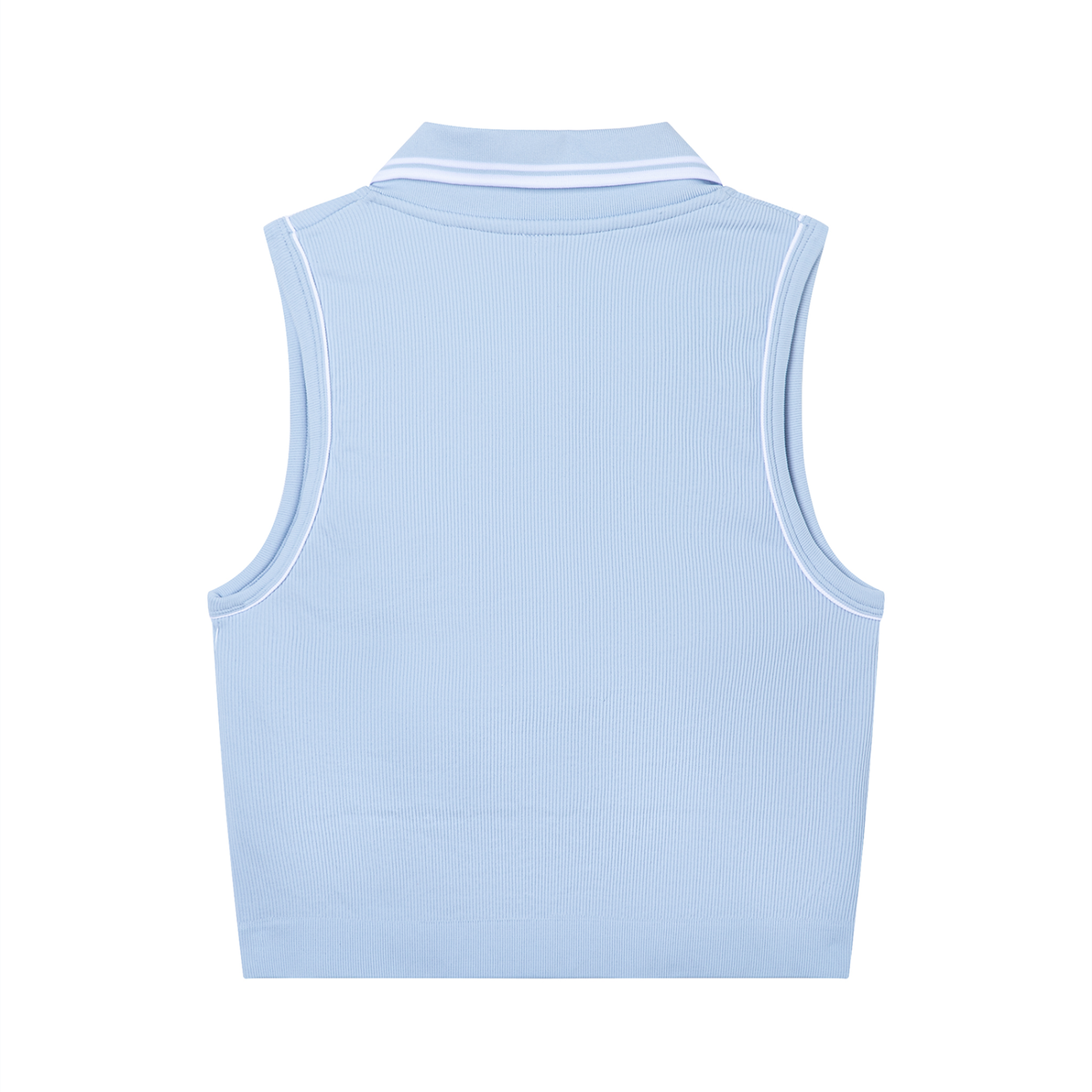 81C Cropped Polo Tank | Teddy Azure