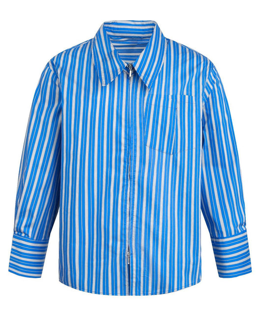 Striped Long Sleeve Double Zip Shirt