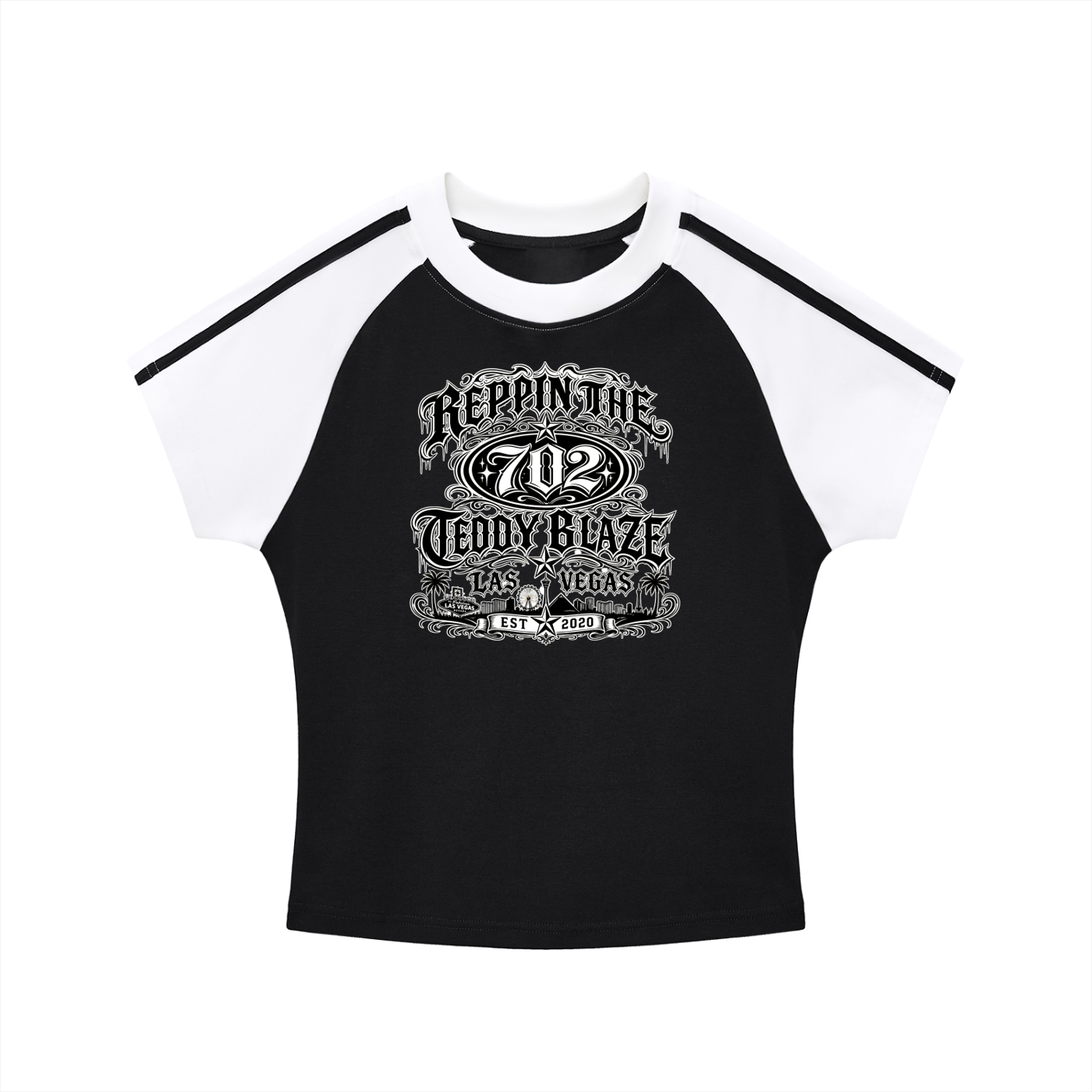 STRIPED COLOR BLOCK RAGLAN 702 TEE