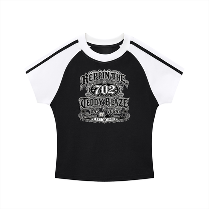 STRIPED COLOR BLOCK RAGLAN 702 TEE